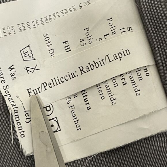 Compagnia Della Moda Brown Down Jacket Rabbit Fur Collar Women XS/S Alps Skiing - Picture 15 of 16